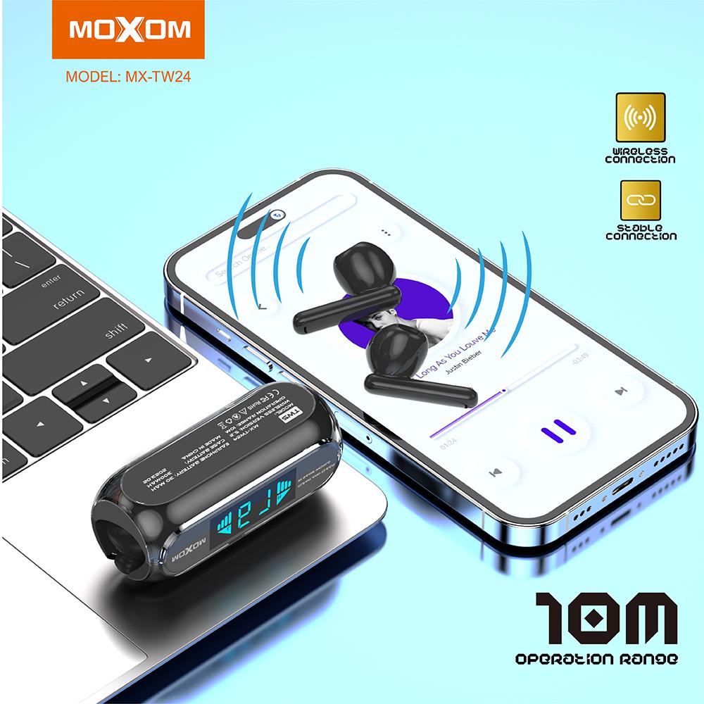 Selected image for MOXOM Slušalice Bluetooth Airpods MX-TW24 crne