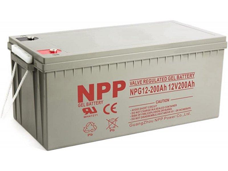 NPP NPG12V-200Ah, GEL Baterija za UPS C20=200AH, T16, 522x238x218x222