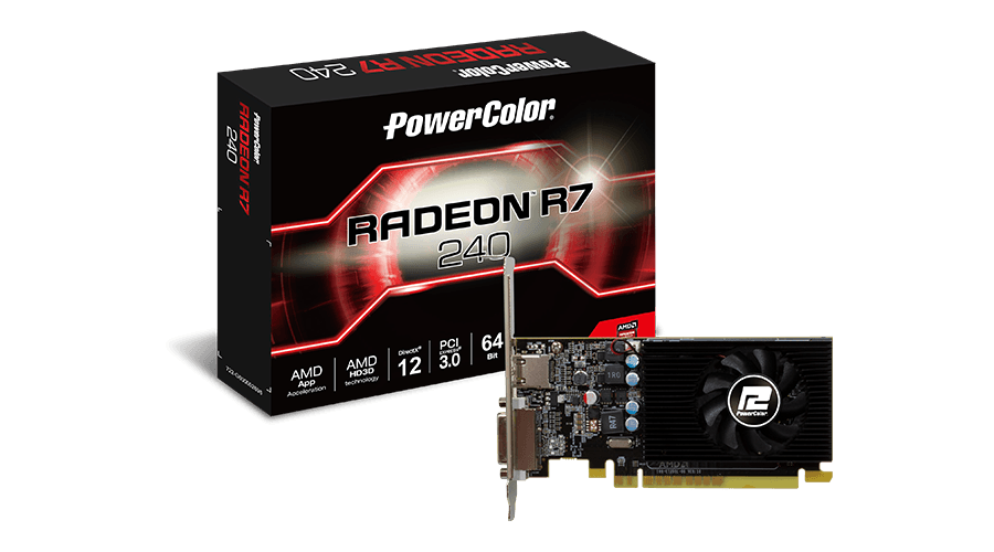 Selected image for POWER COLOR Grafička kartica SVGA Radeon R7 240 2GB DDR5, 2GBD5-HLEV2