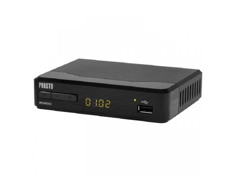 PROSTO RT5455T2 Digitalni Risiver DVB-T2 HDR H.265, Crni