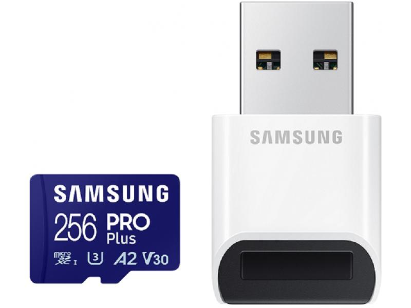 SAMSUNG PRO PLUS Micro SDXC 256GB U3 + Card Reader (MB-MD256SB/WW)