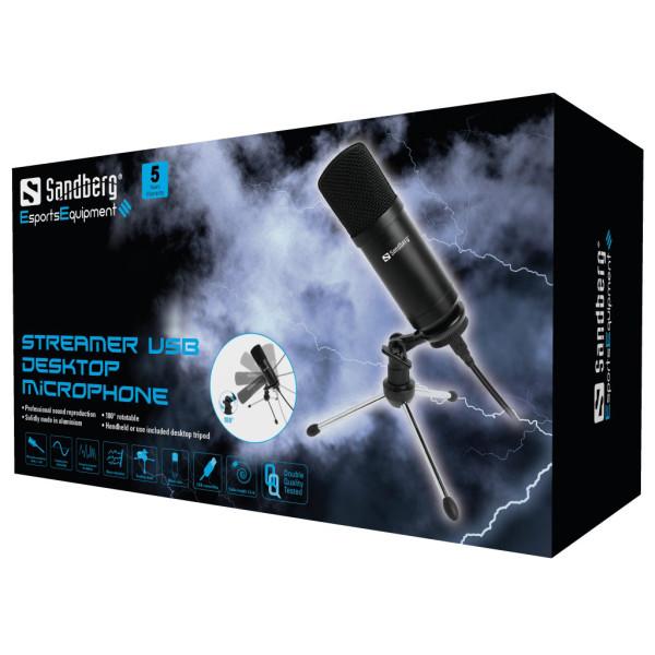 Selected image for SANDBERG Stoni mikrofon Streamer USB Desk sa tripodom 126-09 crne