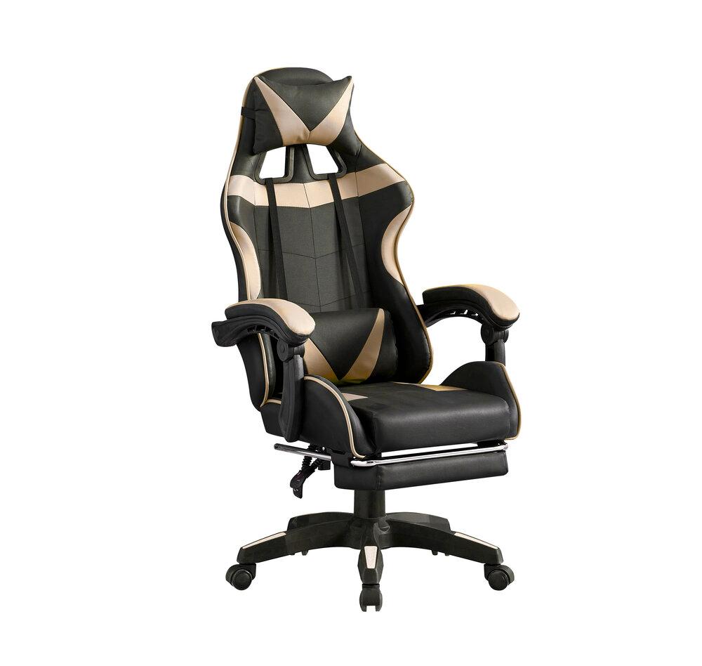 Selected image for TRICK Y830  Gejmerska stolica sa dodatkom za noge, Crno-zlatna
