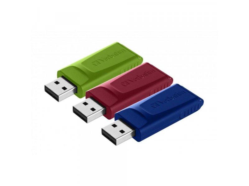 VERBATIM Slider USB Flash memorije, 3 komada, 16GB