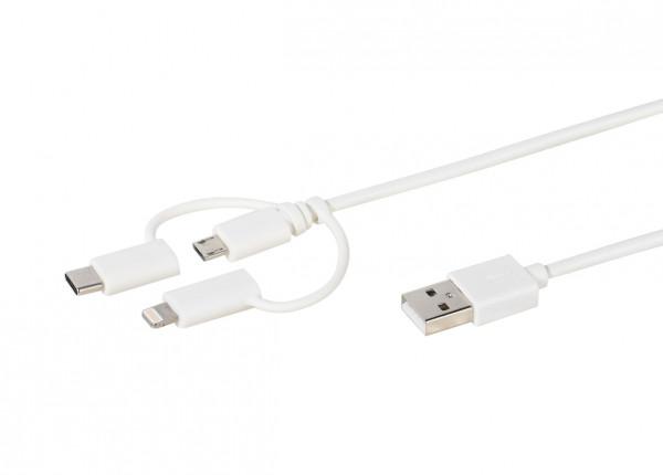 VIVANCO Kabl USB za iPhone, 3u1, 1m, Beli