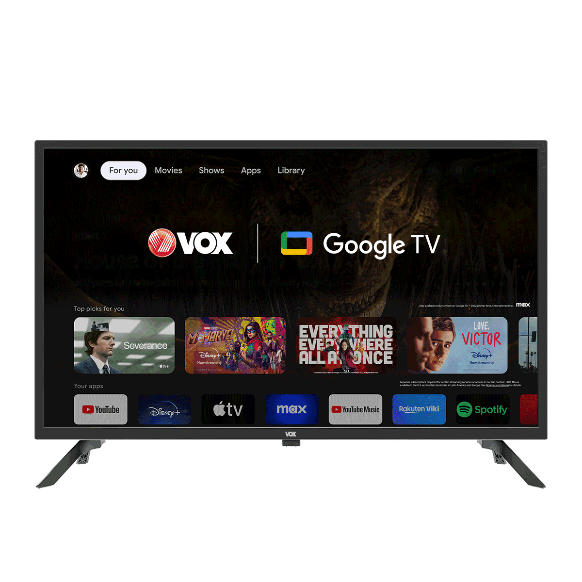 VOX Televizor 32GOH080B 32", Frameless, Google TV, LED, HD Ready, Dolby Audio, Crni