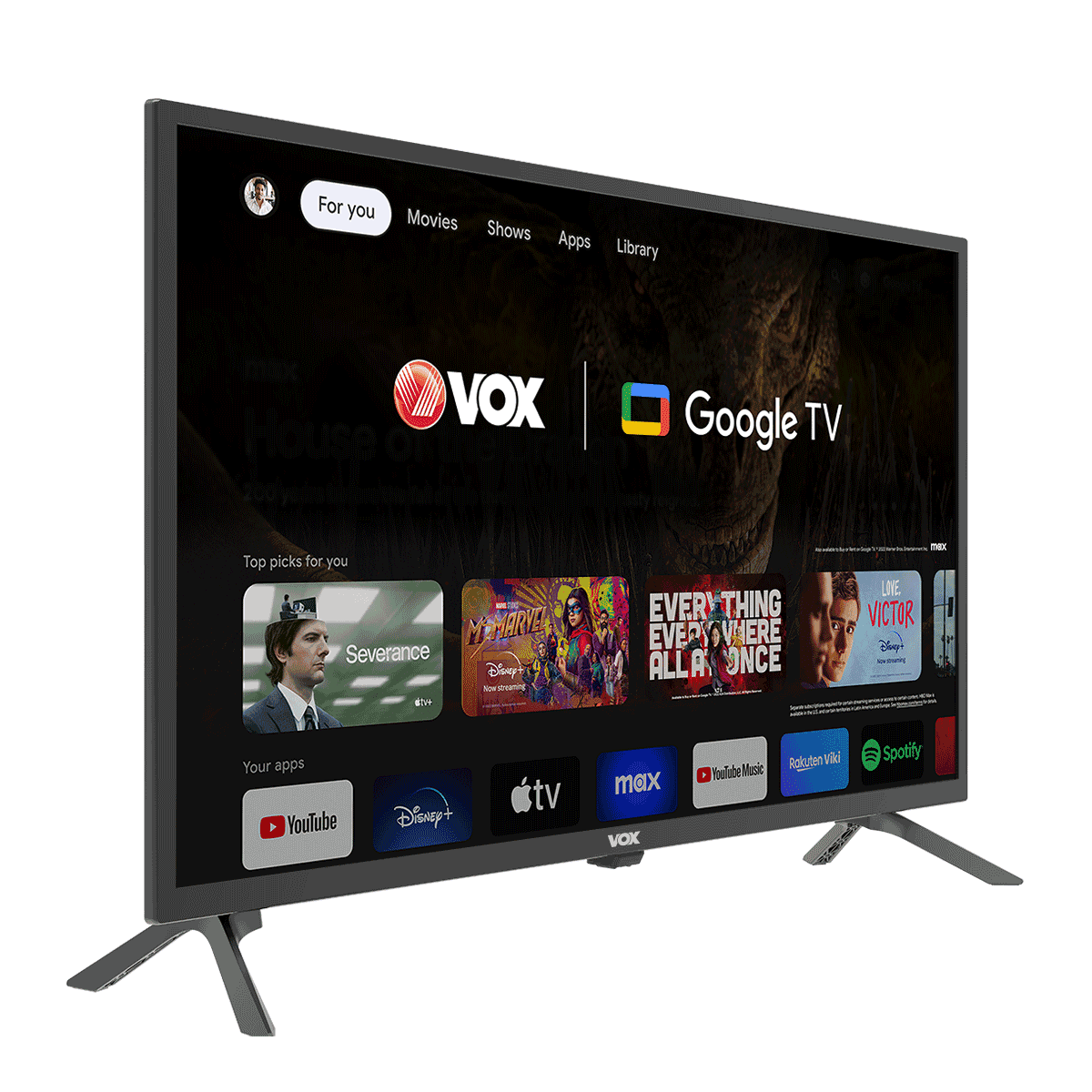 Selected image for VOX Televizor 32GOH080B 32", Frameless, Google TV, LED, HD Ready, Dolby Audio, Crni