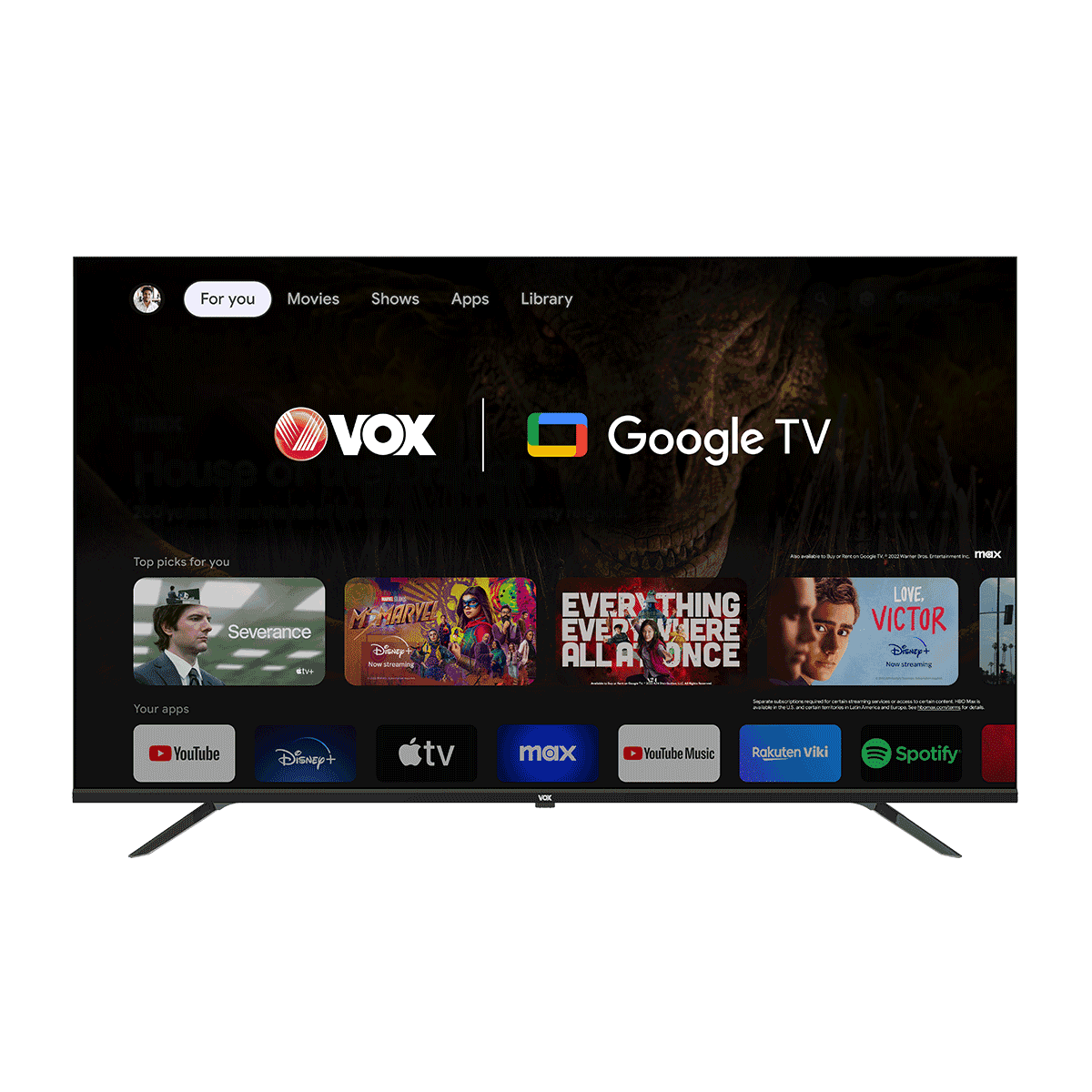 VOX Televizor 55GOU080B 55", UHD 4K, Frameless, Crni