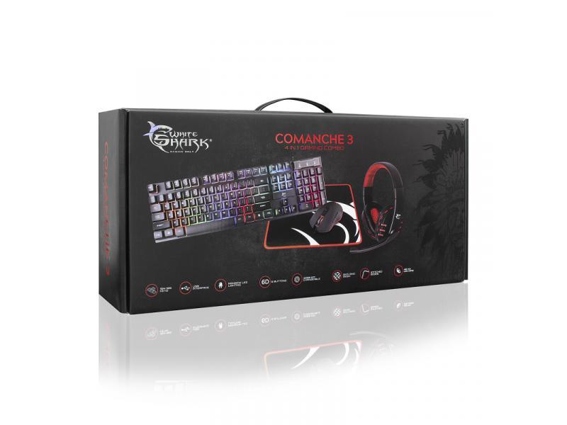 Selected image for WHITE SHARK COMANCHE 3 GC-4104 Gaming komplet, Set Od 4, Crni