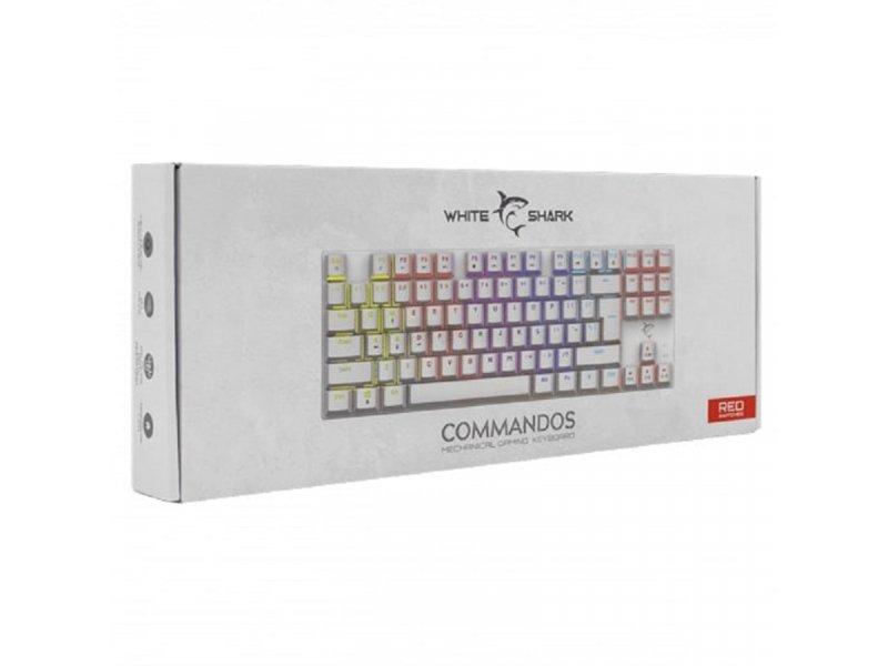 WHITE SHARK GK 2106 Commandos Gaming tastatura, US, Bela