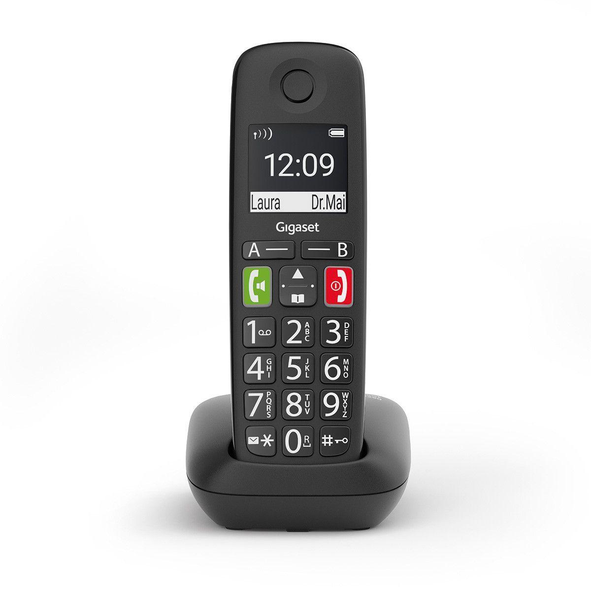 GIGASET Bežični fiksni telefon E290 crni