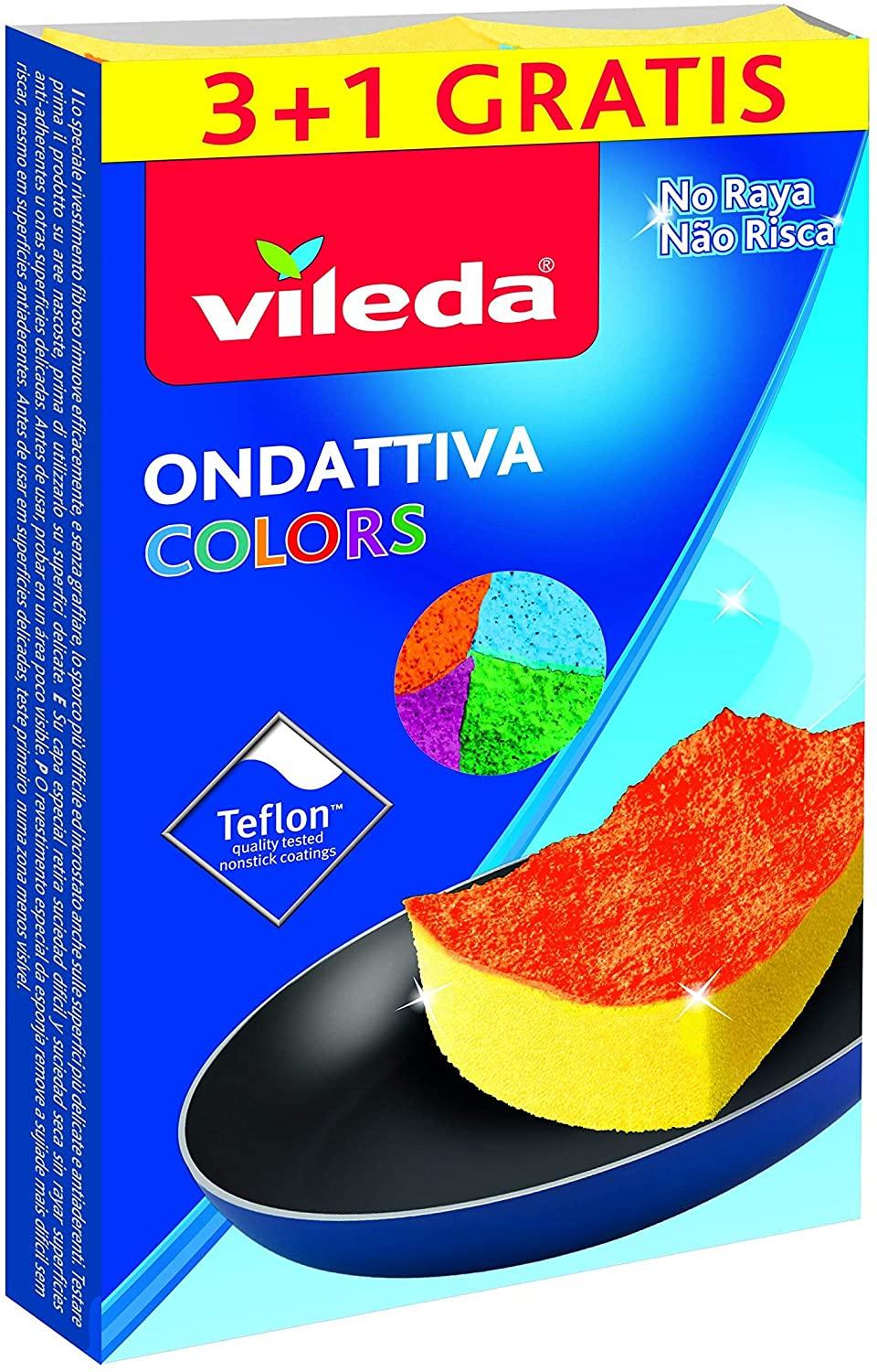 VILEDA Sunđeri Puractive Color Mid-foam 3+1 gratis šareni