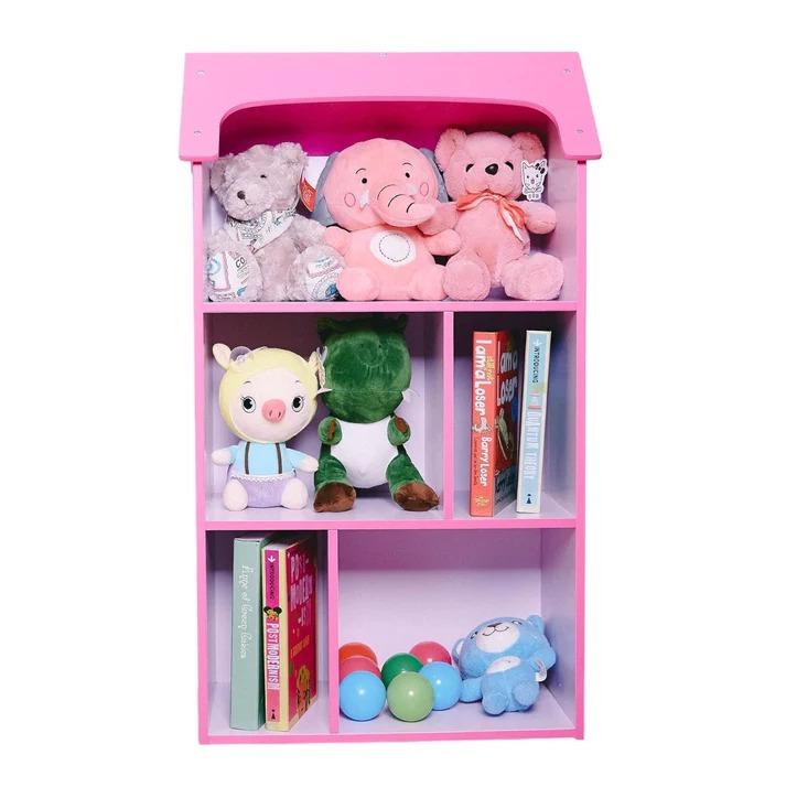 Selected image for KINDER HOME Dečija drvena polica za odlaganje igračaka i knjiga roze