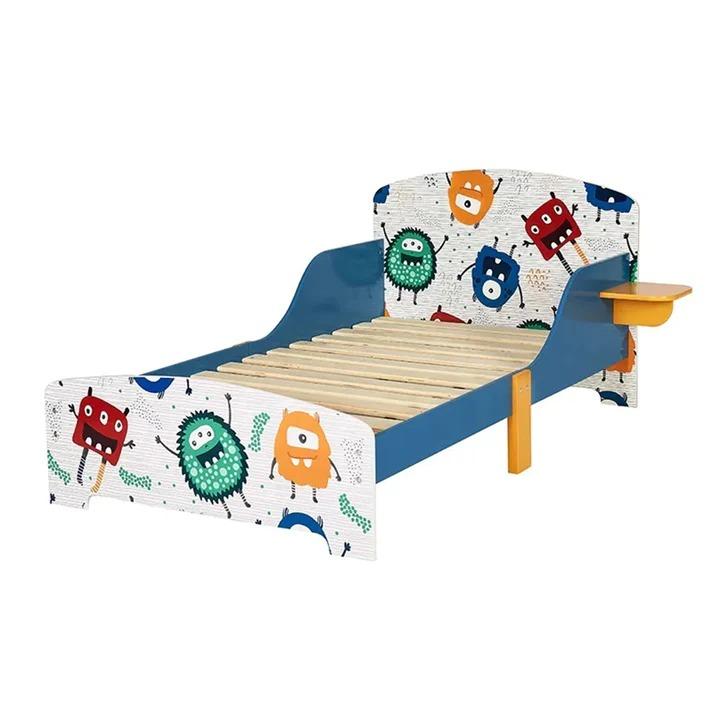 KINDER HOME Dečiji drveni krevet sa zaštitom šareni