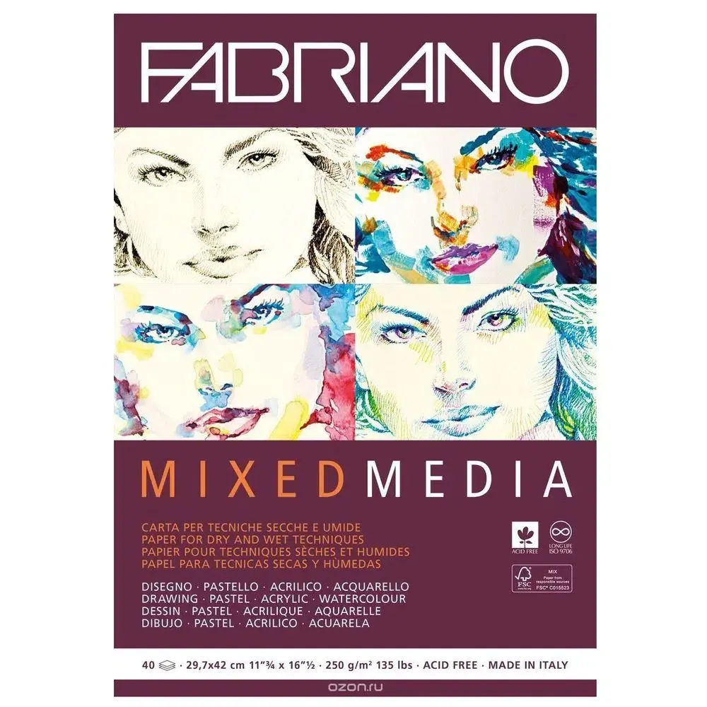Mixed media Fabriano Blok, A3, 40 listova