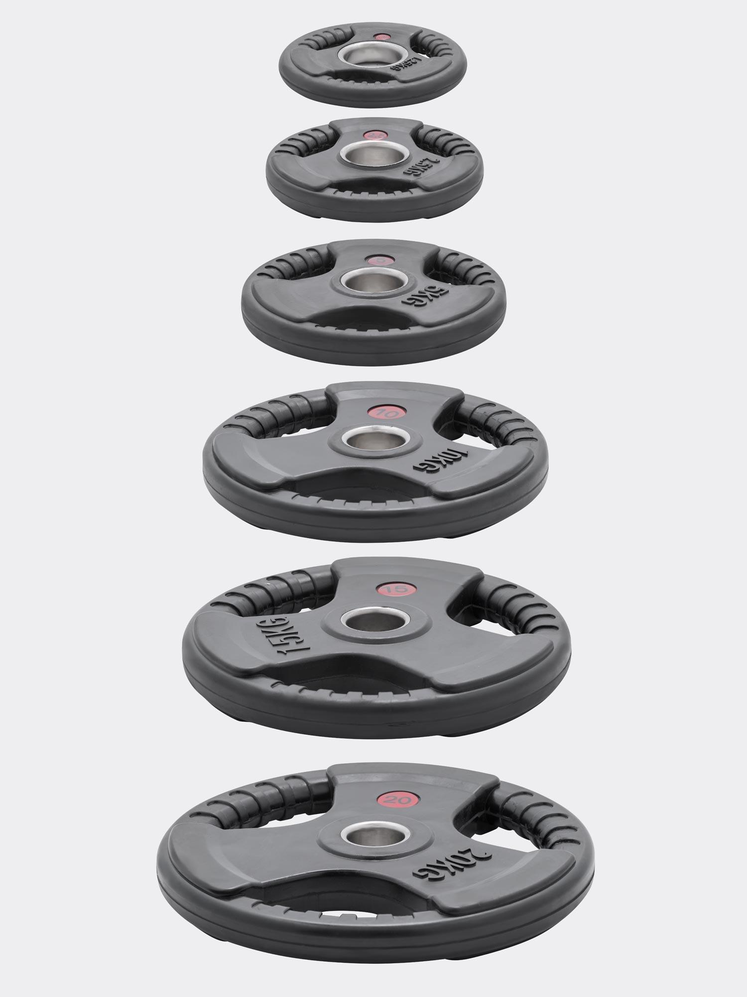 ORION Olimpijski gumeni tegovi 3D - 2x10 kg crni