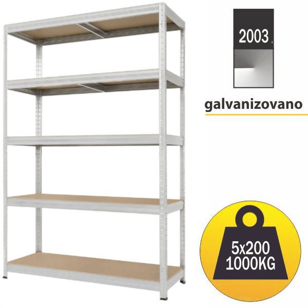 Selected image for SMART STORAGE Polica XXL 180x150x45/5x200kg galva