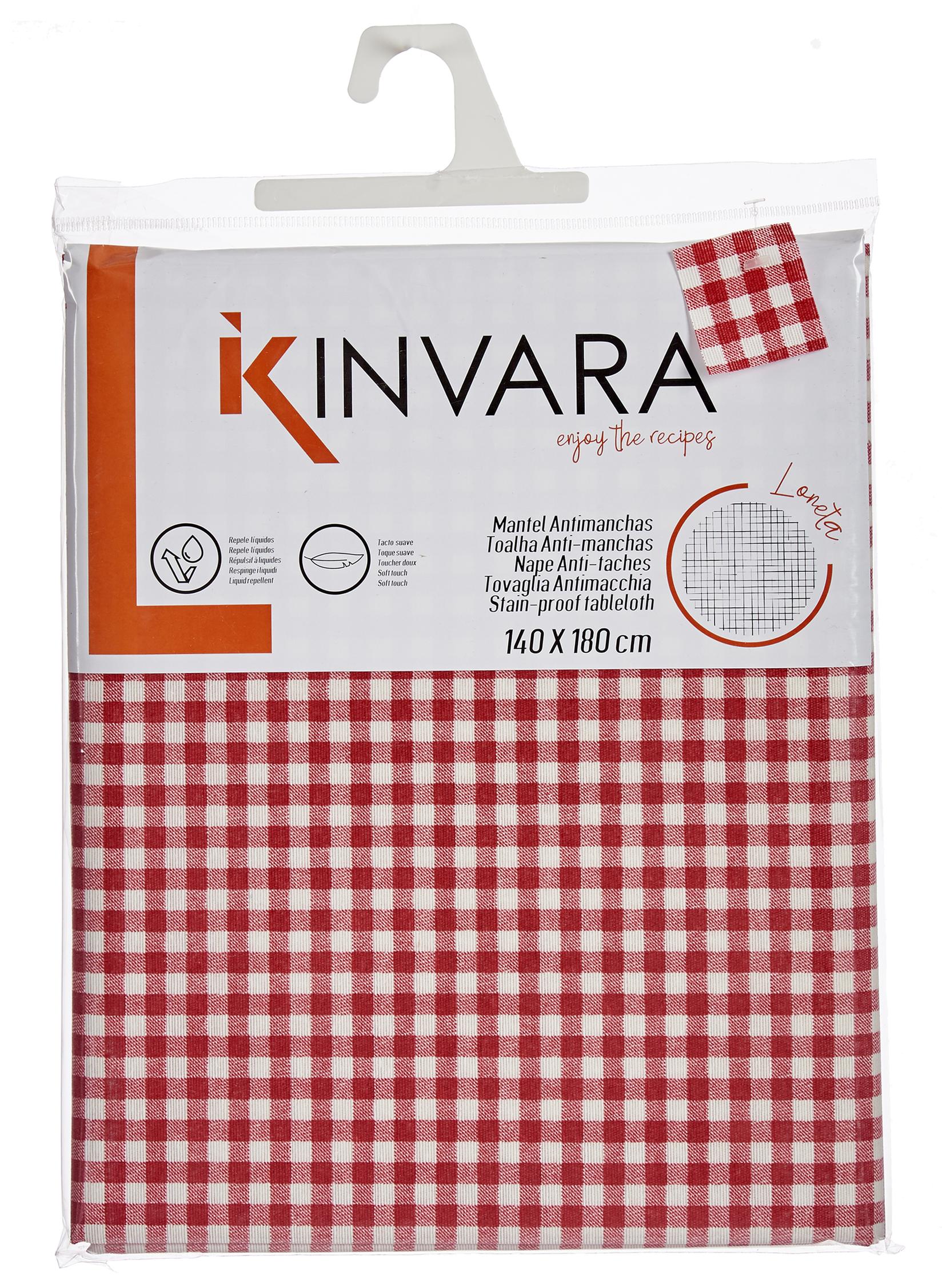 Selected image for KINVARA Platneni stolnjak otporan na mrlje crveno-beli