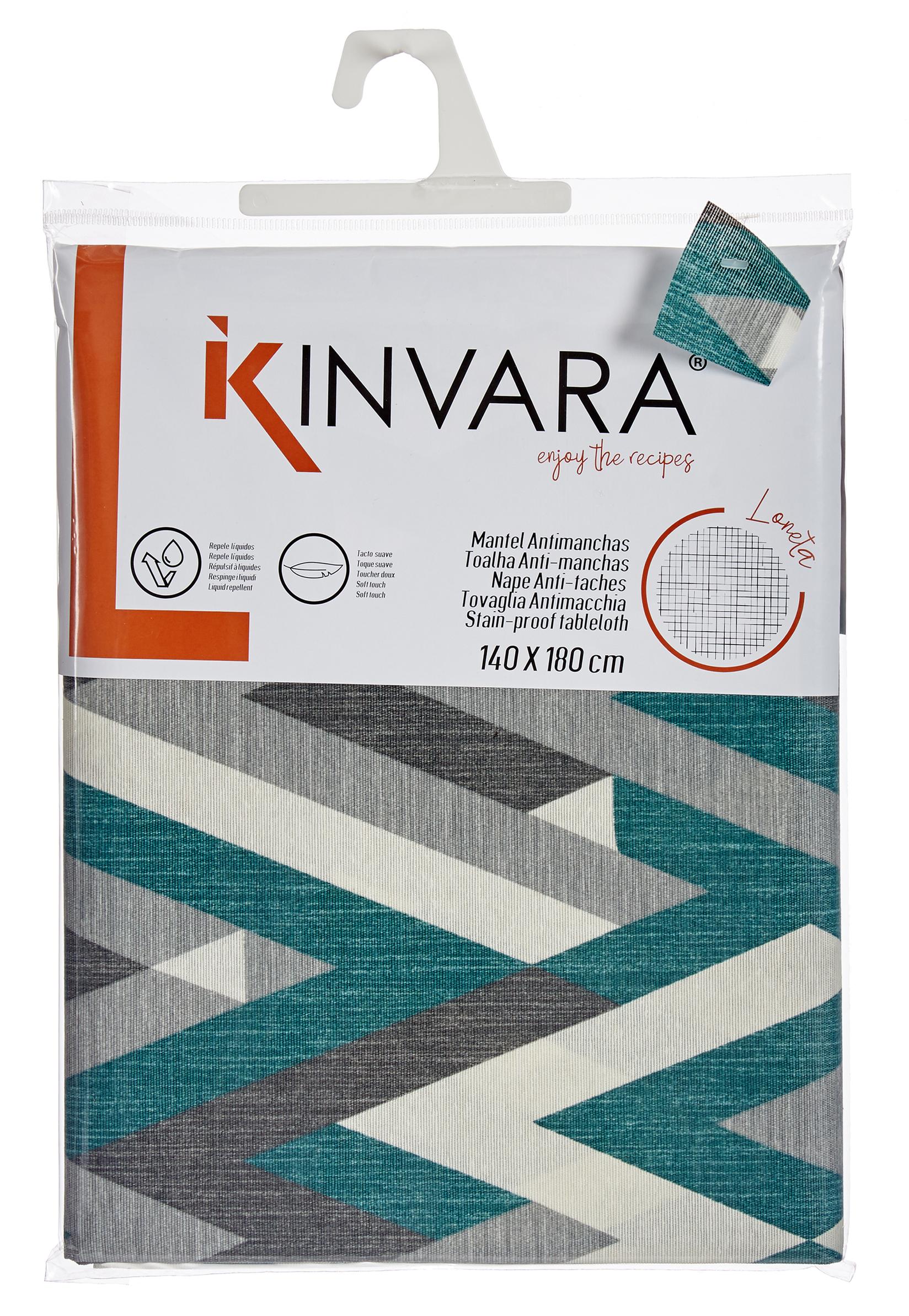 Selected image for KINVARA Platneni stolnjak otporan na mrlje plavo-sivi