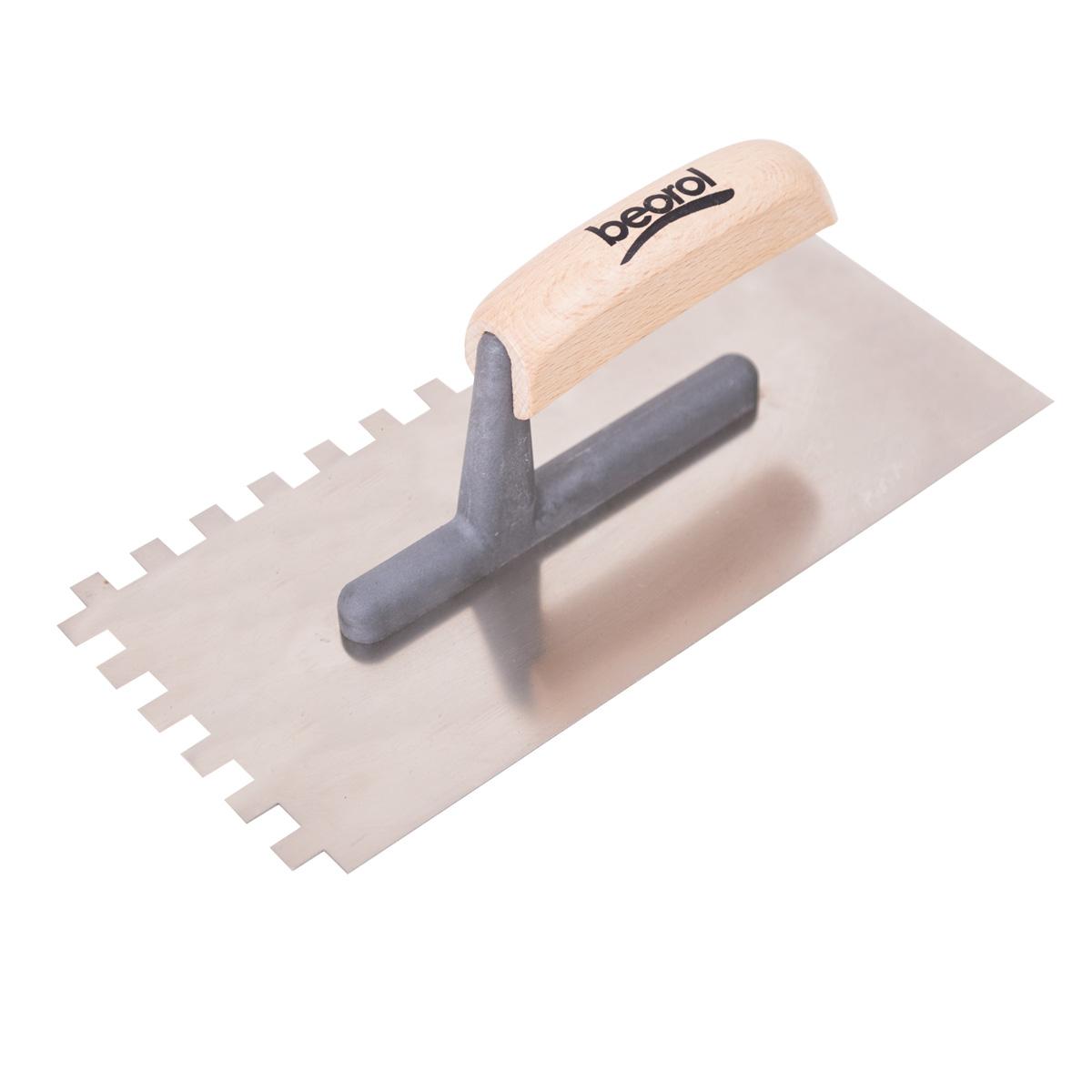 Selected image for BEOROL Nazubljena gleterica od nerđajućeg čelika sa drvenom drškom 10X10