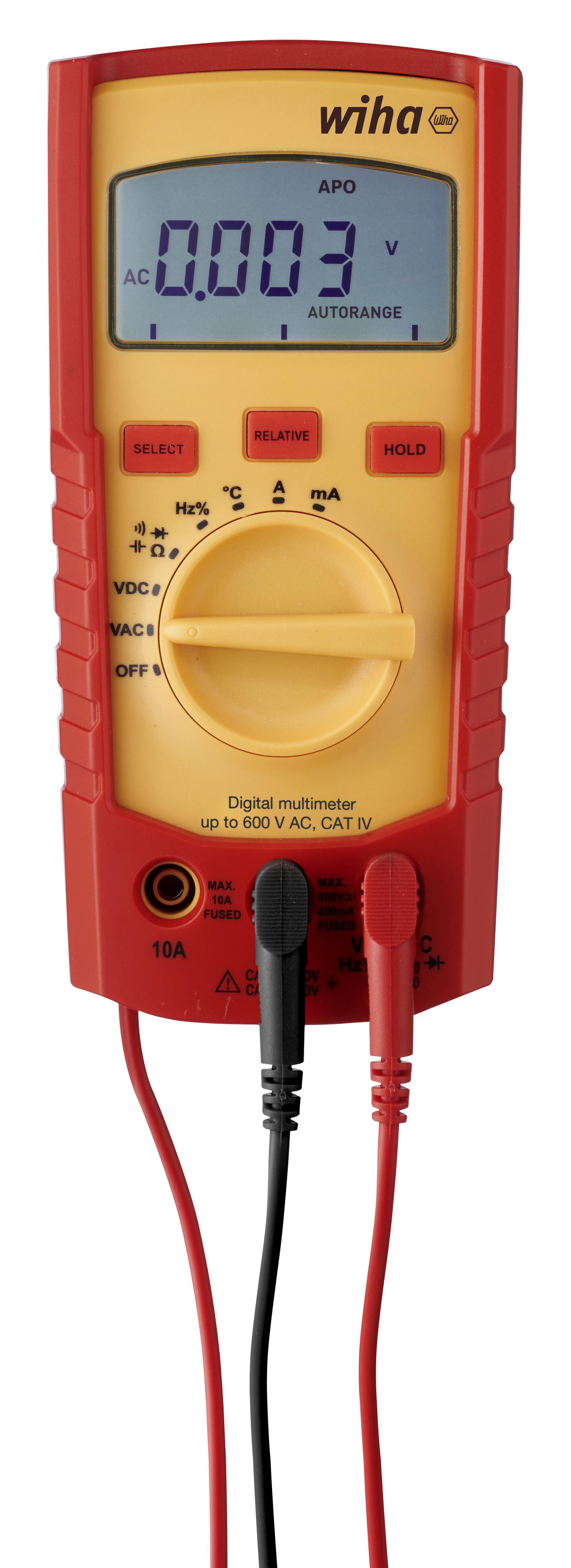 WIHA Digitalni multimetar do 600 V AC CAT IV 45218 crveno-žuti