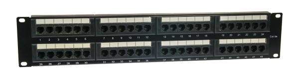 OEM Organizator kablova UTP 5e, Dual block 48, Rack 19" 2U crni