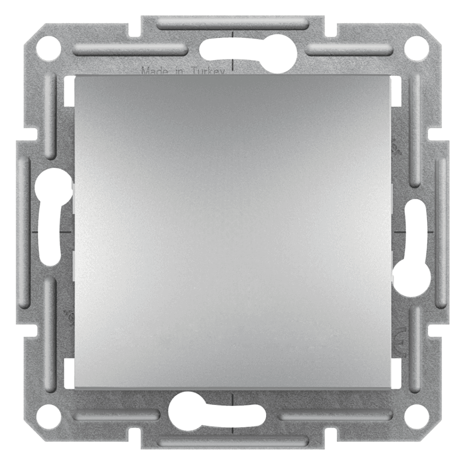 Selected image for SCHNEIDER ELECTRIC Asfora jednopolni prekidač, vijčani priključak, bez rama aluminijum