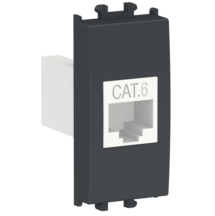 SCHNEIDER ELECTRIC Komunikaciona utičnica Easy Styl RJ45 Cat 6 UTP 1M crna