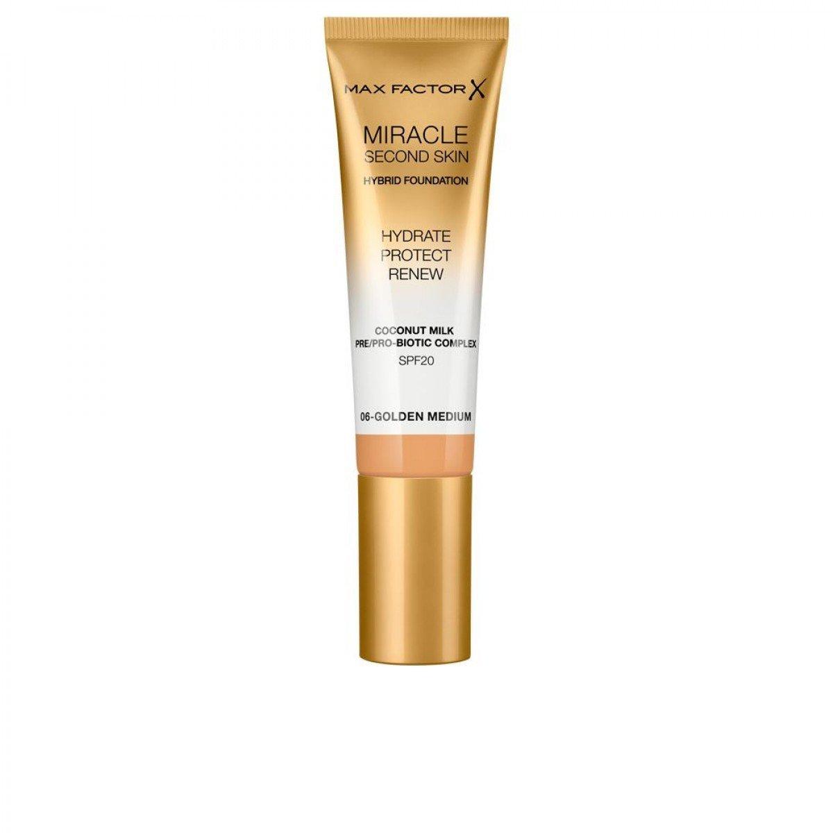 Selected image for MAX FACTOR Tečni puder Miracle Second Skin 06 Golden Medium