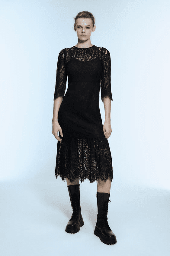ZARA Ženska haljina crna
