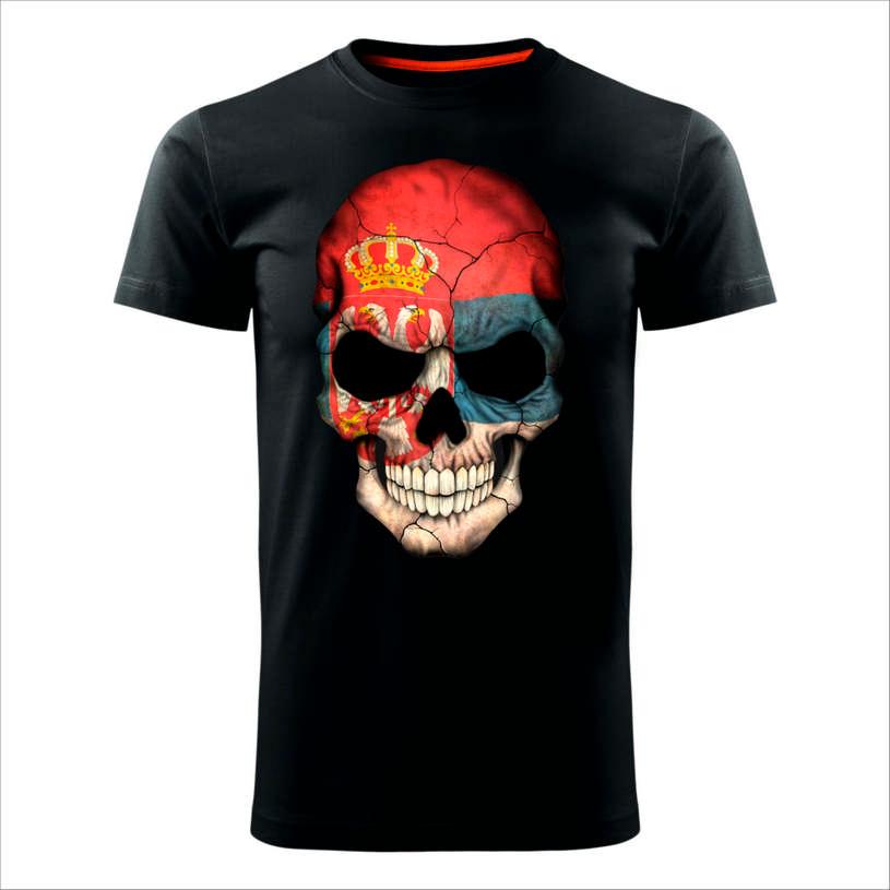 MAJICE BRE Muška majica Srbija skull crna