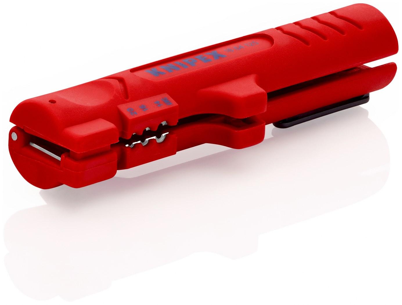 KNIPEX Alat za skidanje izolacije sa ravnih i okruglih kablova 16 64 125 SB crveni