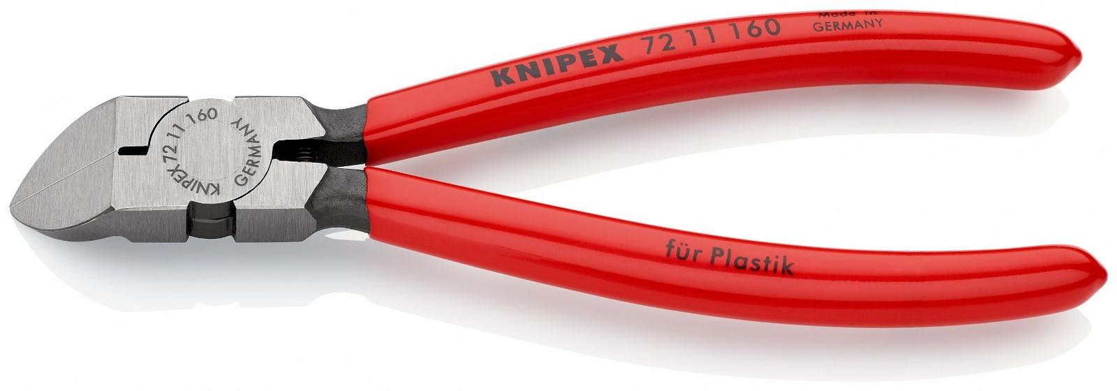 KNIPEX Klešta kose za plastiku pod uglom od 45° 160mm 72 11 160 crvena