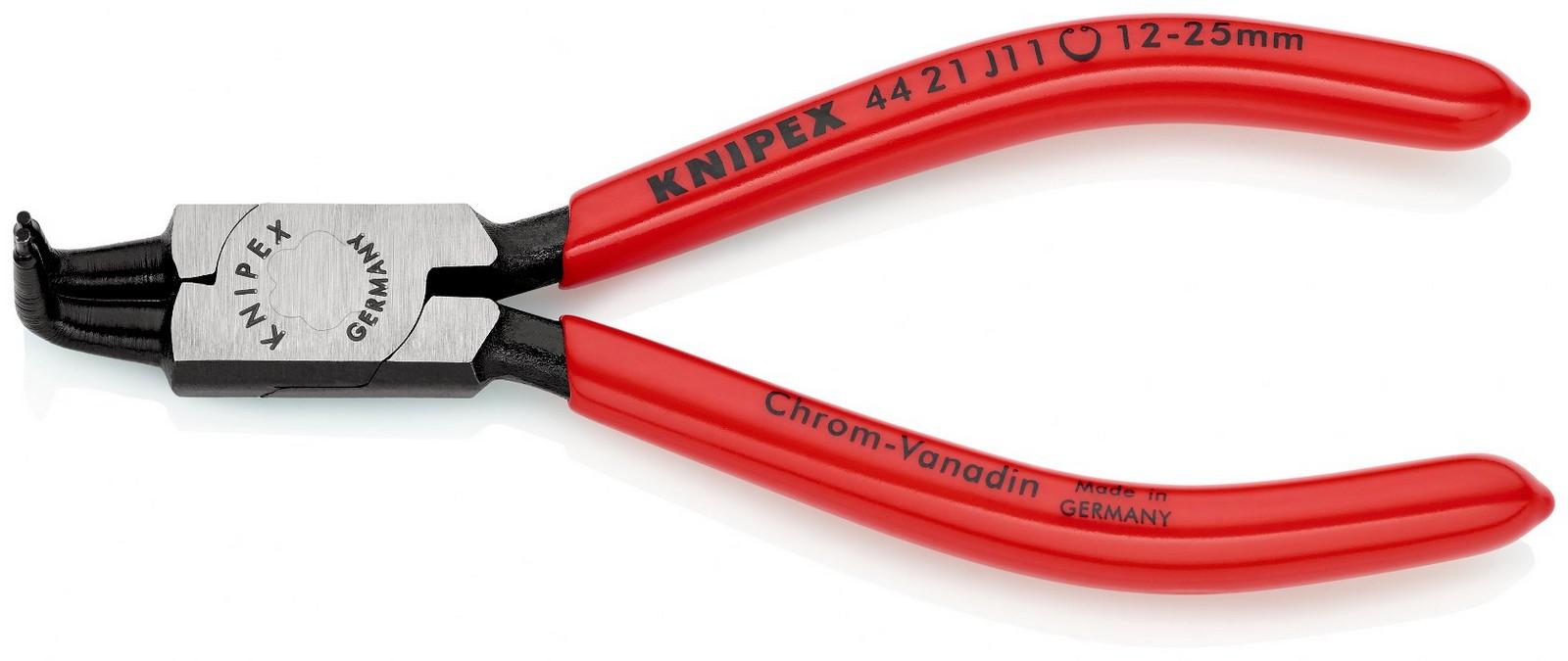 KNIPEX Klešta za unutrašnje sigurnosne prstenove kriva 130mm 44 21 J11 crvena
