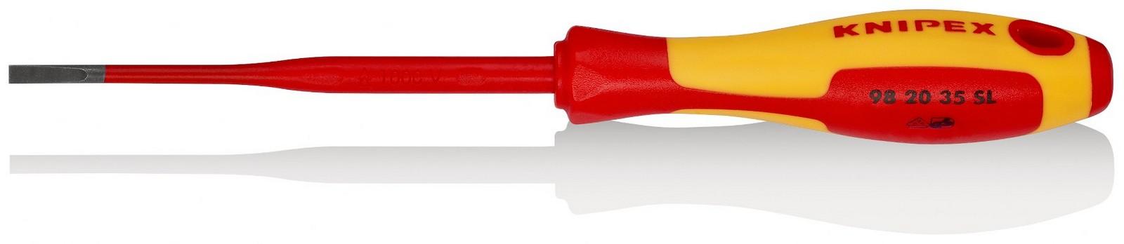 KNIPEX Odvijač Slim ravni 1000V VDE 3.5mm 98 20 35 SL crveno-žuti