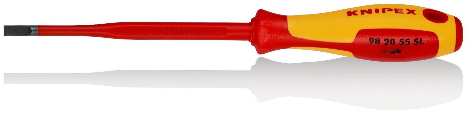 KNIPEX Odvijač Slim ravni 1000V VDE 5.5mm 98 20 55 SL crveno-žuti