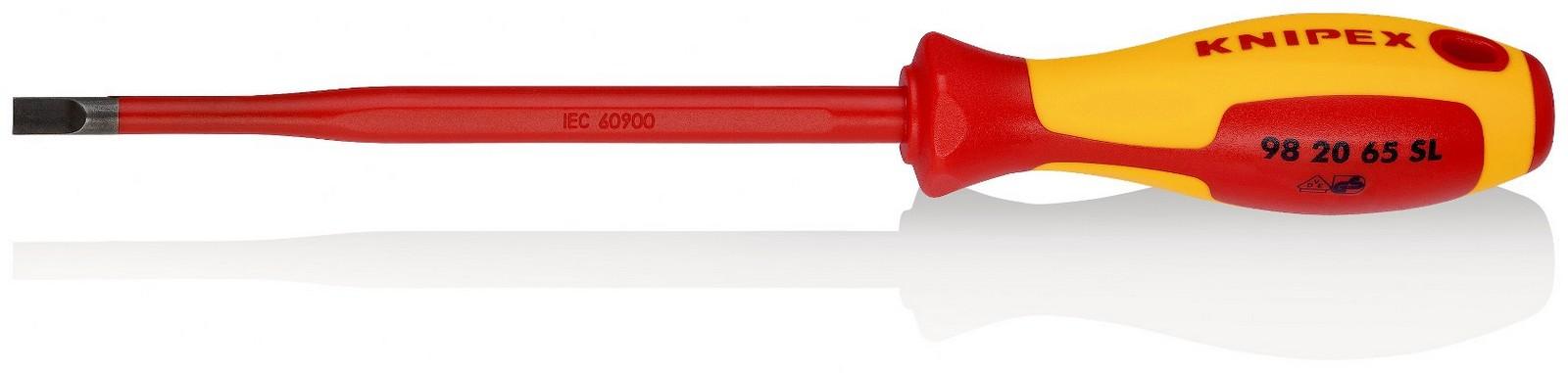 KNIPEX Odvijač Slim ravni 1000V VDE 6.5mm 98 20 65 SL crveno-žuti