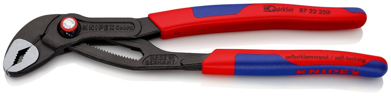 KNIPEX Papagaj - cevna klešta Cobra QuickSet 2 87 22 250 crveno-plava