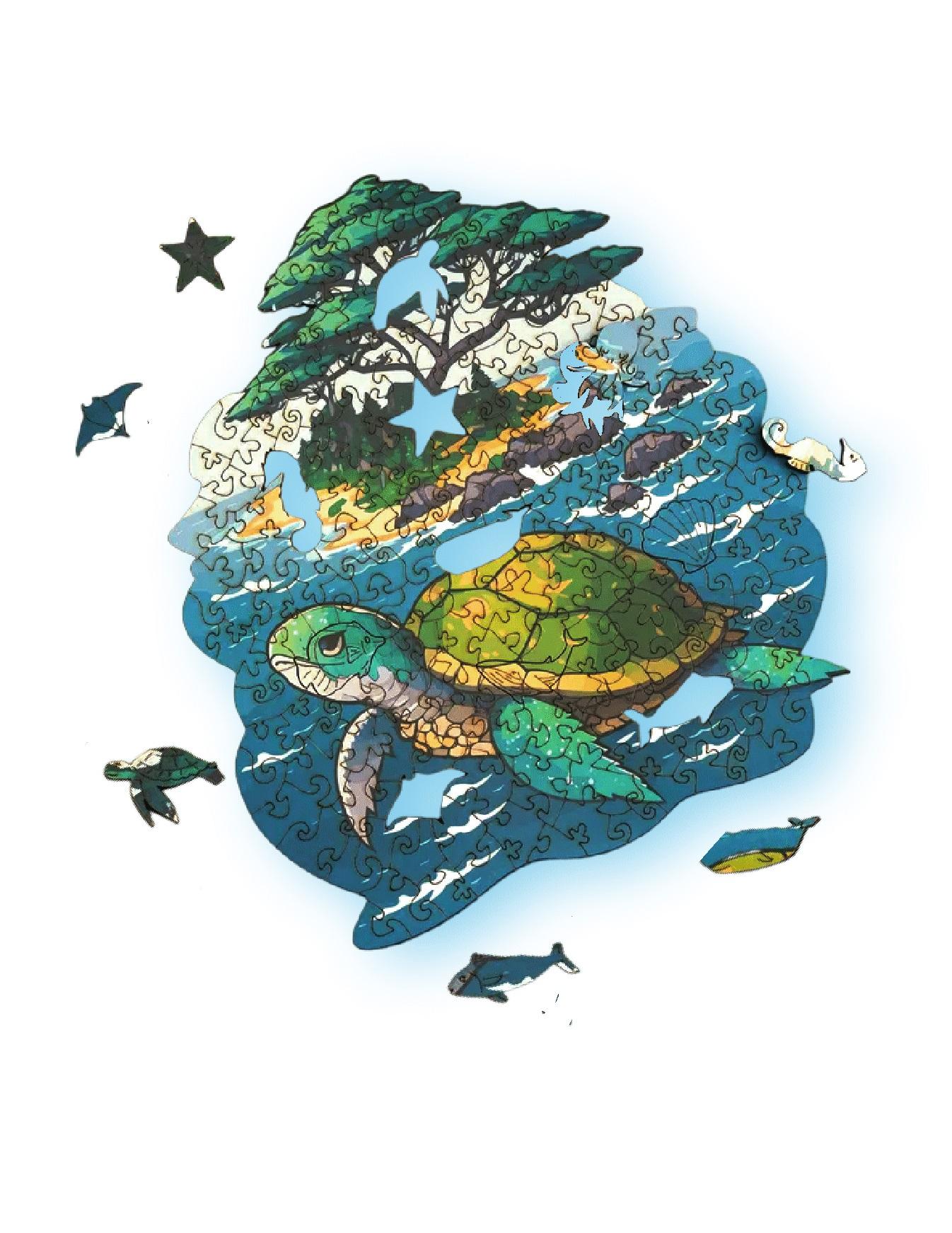 Selected image for Wood magic Morska kornjača Slagalica od drveta, 170 delova