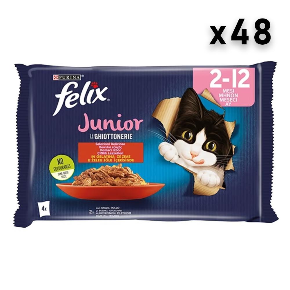 Felix Junior Sos za mačiće, Govedina i piletina, 48x85g