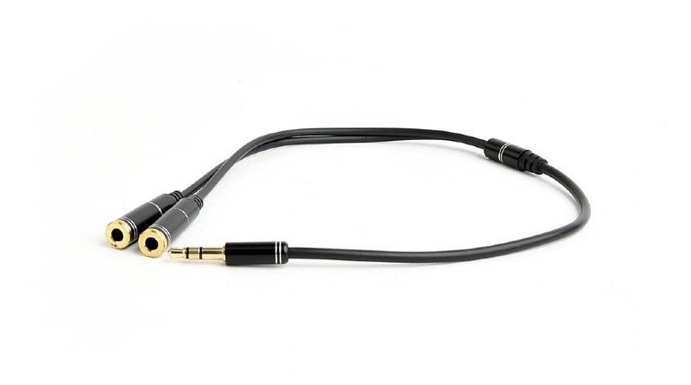 Selected image for CABLEXPERT  Audio kabl 0,1 m 2 x 3.5mm crni
