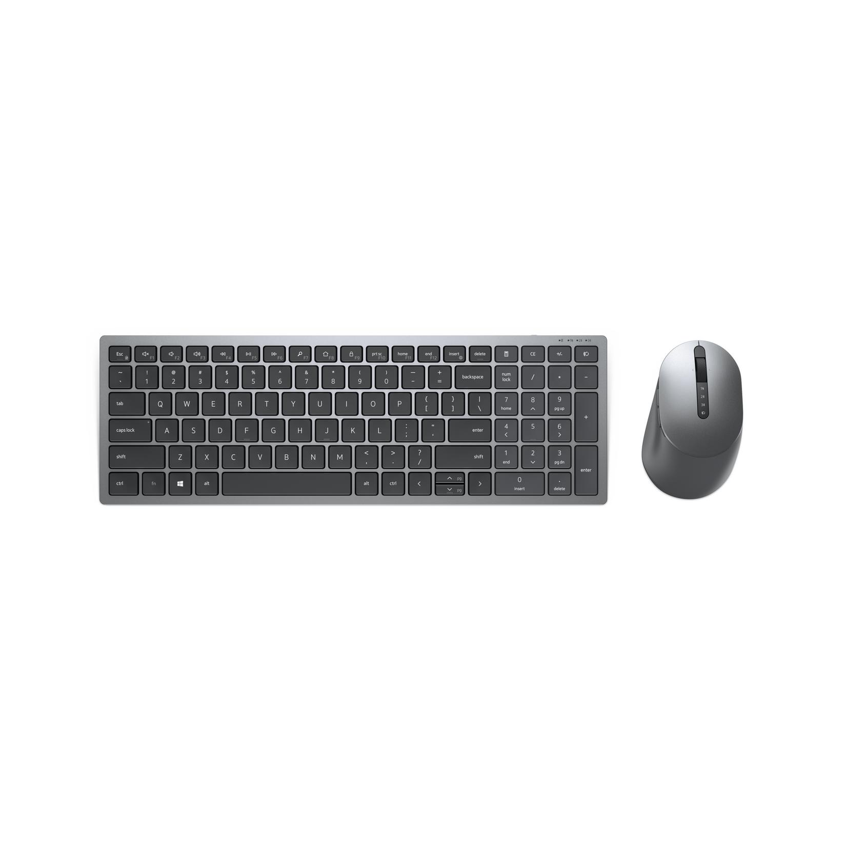 DELL KM7120W tastatura RF bežični + Bluetooth QWERTY SAD Međunarodna Sivo, Titanijum
