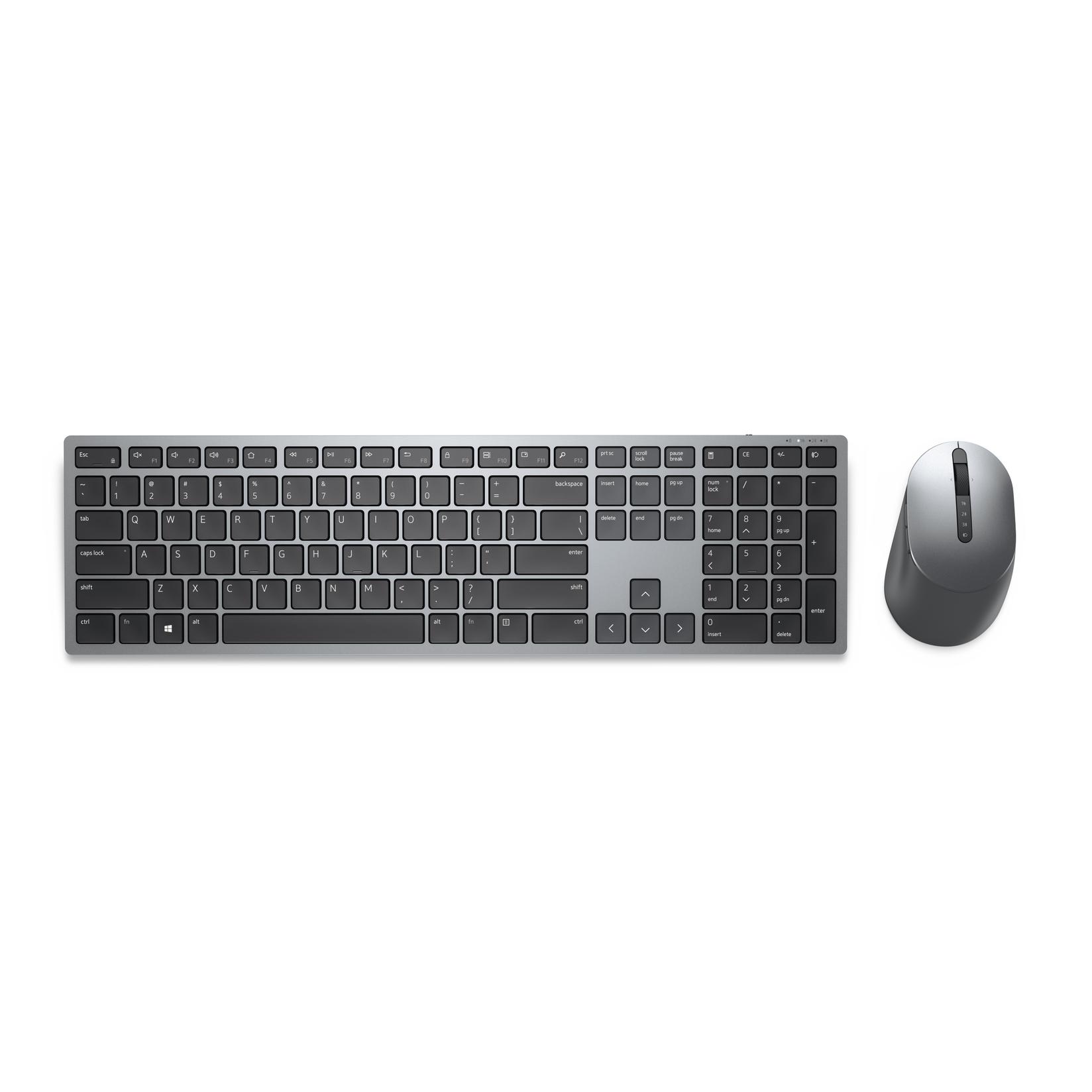DELL KM7321W tastatura RF bežični + Bluetooth QWERTY SAD Međunarodna Sivo, Titanijum