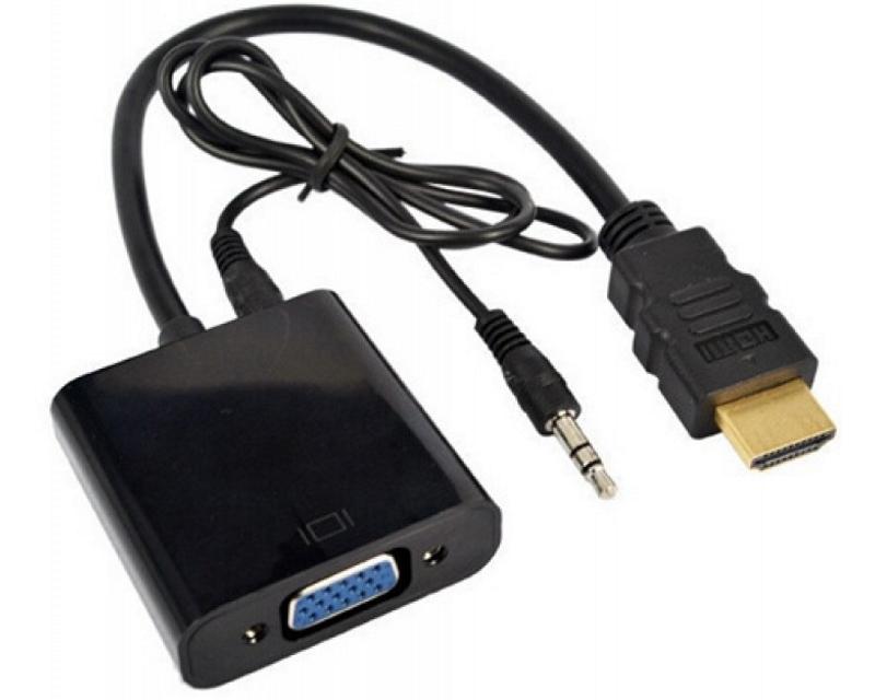 E-GREEN Adapter HDMI (M) VGA D-sub (F) + Audio kabl 3.5mm (M/M) crni