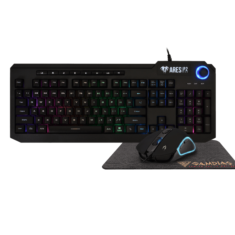 GAMDIAS Tastatura + miš + podloga Ares P2