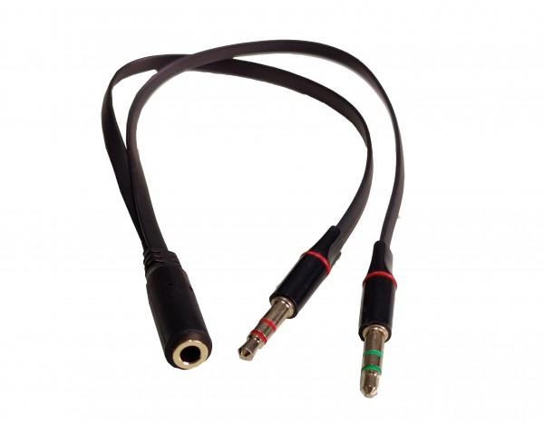 Selected image for GEMBIRD Adapter za slušalice Y tipa (ženski u muški adpter 2x3.5mm) CCA-418A 3.5mm