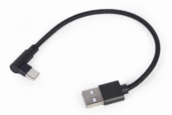 GEMBIRD USB Kabl Type-C pod uglom CC-USB2-AMCML-0.2M crni
