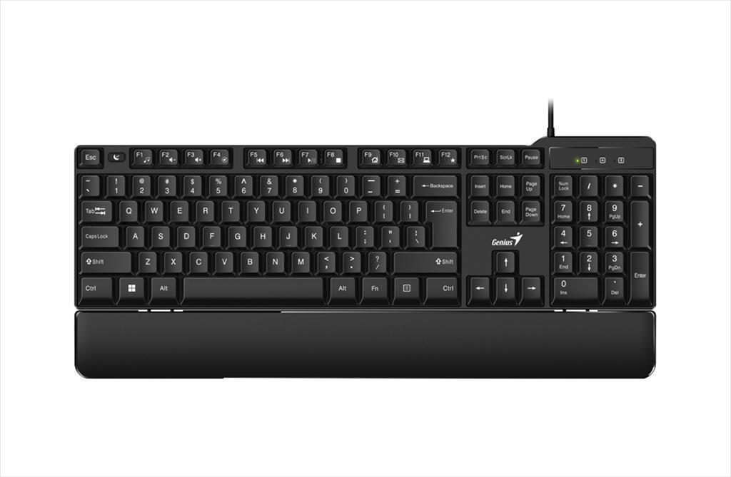 GENIUS tastatura žičana usb kb-100kp sa podlogom za dlan, tasterima za spavanje i multimediјalnim tasterima