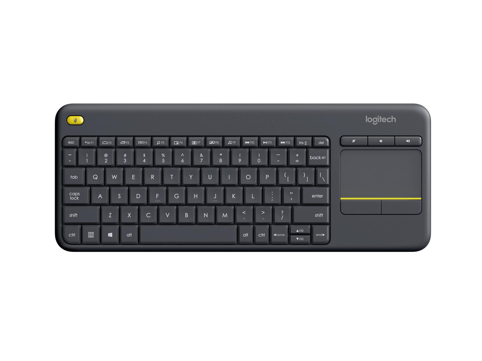 Logitech K400 Plus Tastatura, Bežična, US, Mini, Crna