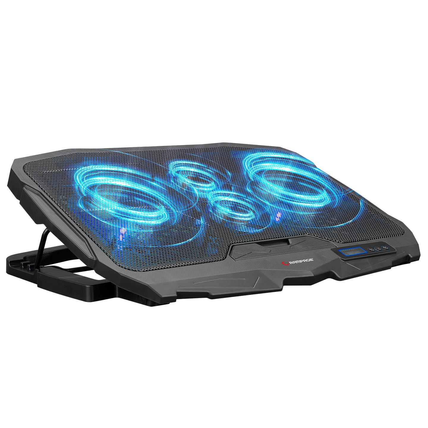 RAMPAGE Postolje za laptop Addison AD-RC4 LED plavo-crno
